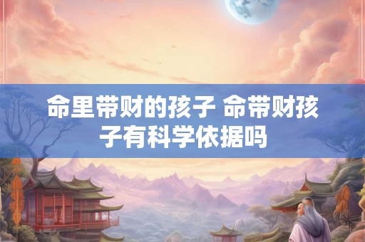 命里带财的孩子 命带财孩子有科学依据吗
