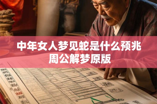 中年女人梦见蛇是什么预兆 周公解梦原版