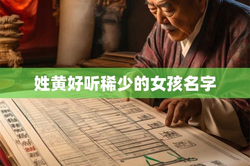 姓黄好听稀少的女孩名字