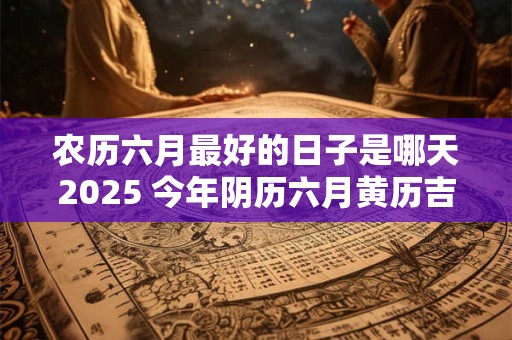 农历六月最好的日子是哪天2025 今年阴历六月黄历吉日一览表