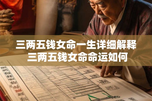 三两五钱女命一生详细解释 三两五钱女命命运如何