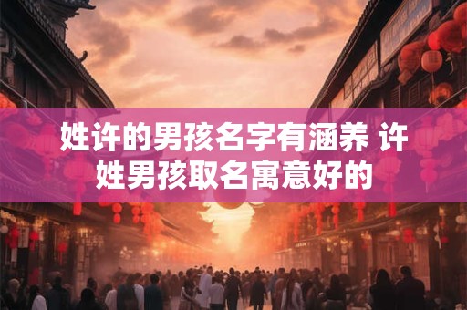 姓许的男孩名字有涵养 许姓男孩取名寓意好的