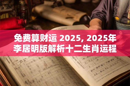 免费算财运 2025, 2025年李居明版解析十二生肖运程 免费算财运 2025, 2025年李居明版解析十二生肖运程