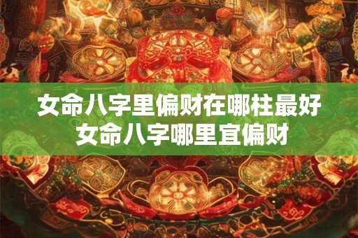 女命八字里偏财在哪柱最好 女命八字哪里宜偏财