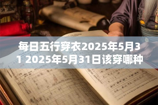 每日五行穿衣2025年5月31 2025年5月31日该穿哪种五行颜色衣服