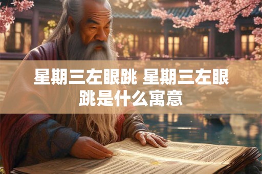 星期三左眼跳 星期三左眼跳是什么寓意