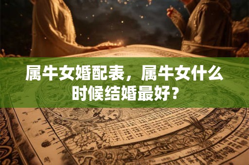 属牛女婚配表，属牛女什么时候结婚最好？