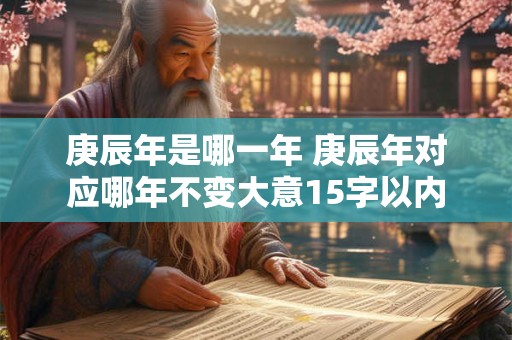 庚辰年是哪一年 庚辰年对应哪年不变大意15字以内