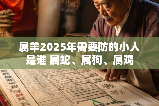 属羊2025年需要防的小人是谁 属蛇、属狗、属鸡