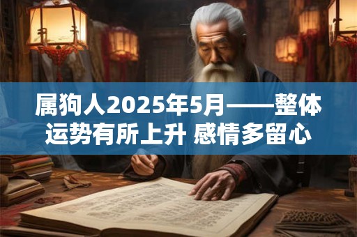 属狗人2025年5月——整体运势有所上升 感情多留心