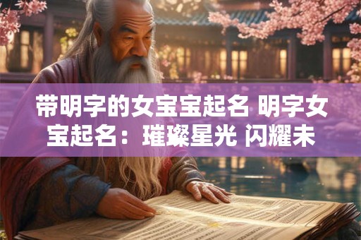 带明字的女宝宝起名 明字女宝起名：璀璨星光 闪耀未来