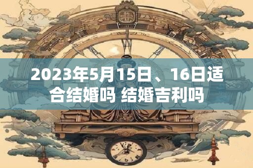 2023年5月15日、16日适合结婚吗 结婚吉利吗