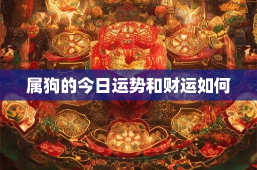属狗的今日运势和财运如何