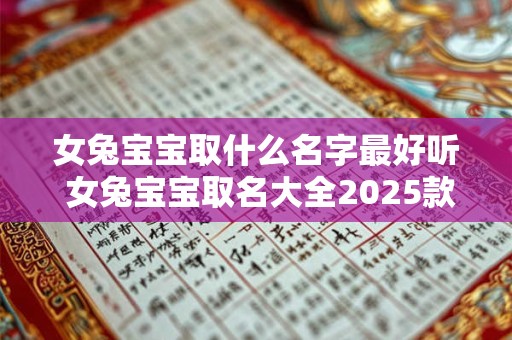 女兔宝宝取什么名字最好听 女兔宝宝取名大全2025款