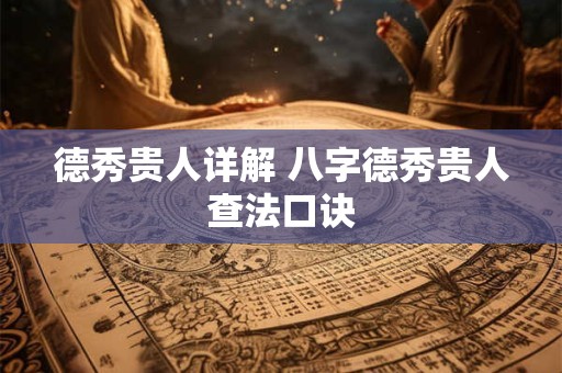 德秀贵人详解 八字德秀贵人查法口诀 德秀贵人详解 八字德秀贵人查法口诀