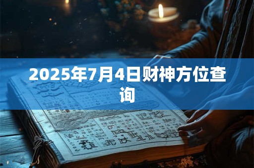 2025年7月4日财神方位查询 2025年7月4日财神方位查询