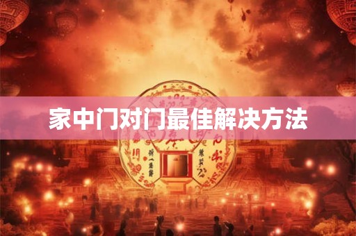 家中门对门最佳解决方法