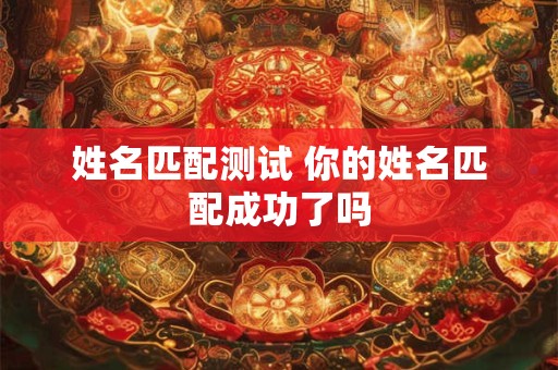 姓名匹配测试 你的姓名匹配成功了吗