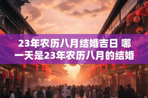 23年农历八月结婚吉日 哪一天是23年农历八月的结婚吉日