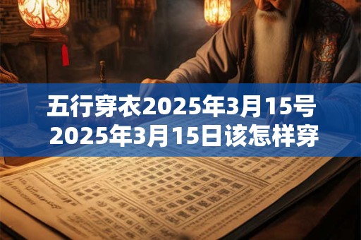 五行穿衣2025年3月15号 2025年3月15日该怎样穿衣服符合五行之道 五行穿衣2025年3月15号 2025年3月15日该怎样穿衣服符合五行之道