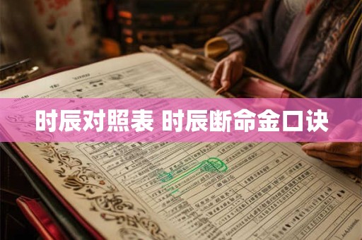 时辰对照表 时辰断命金口诀