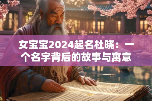 女宝宝2024起名杜晓：一个名字背后的故事与寓意