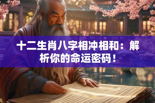 十二生肖八字相冲相和：解析你的命运密码！