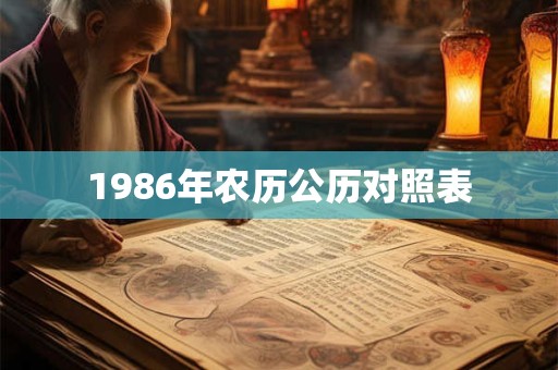 1986年农历公历对照表 1986年农历公历对照表