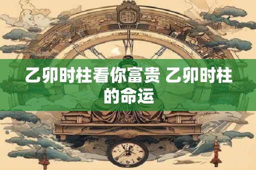乙卯时柱看你富贵 乙卯时柱的命运
