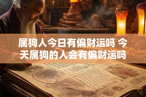 属狗人今日有偏财运吗 今天属狗的人会有偏财运吗