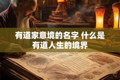 有道家意境的名字 什么是有道人生的境界