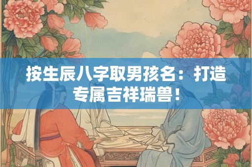 按生辰八字取男孩名：打造专属吉祥瑞兽！