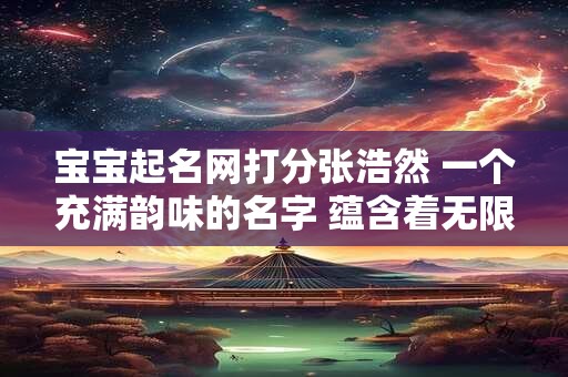 宝宝起名网打分张浩然 一个充满韵味的名字 蕴含着无限可能
