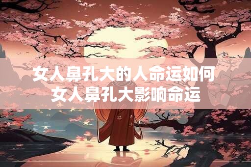 女人鼻孔大的人命运如何 女人鼻孔大影响命运