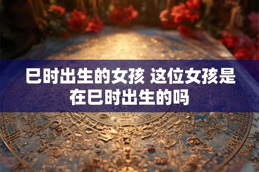 巳时出生的女孩 这位女孩是在巳时出生的吗