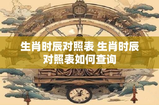 生肖时辰对照表 生肖时辰对照表如何查询