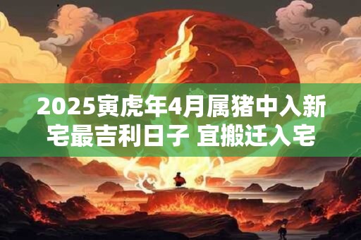 2025寅虎年4月属猪中入新宅最吉利日子 宜搬迁入宅吉日吉时