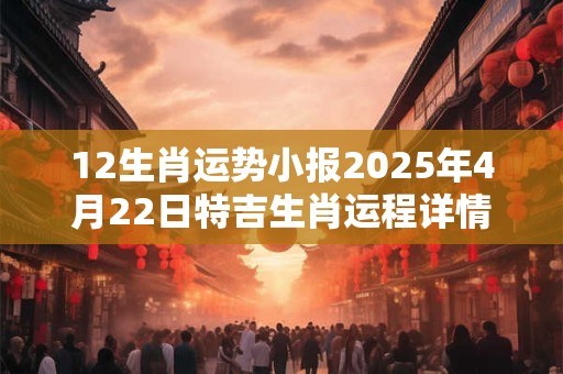 12生肖运势小报2025年4月22日特吉生肖运程详情