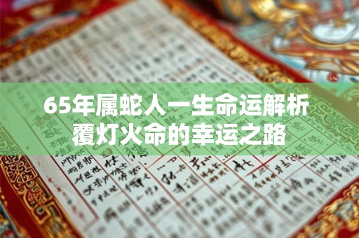 65年属蛇人一生命运解析 覆灯火命的幸运之路