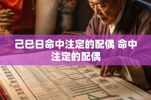 己巳日命中注定的配偶 命中注定的配偶