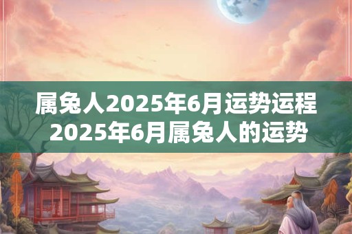 属兔人2025年6月运势运程 2025年6月属兔人的运势如何