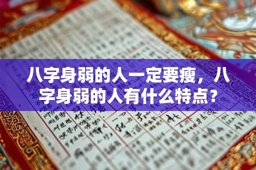 八字身弱的人一定要瘦，八字身弱的人有什么特点？