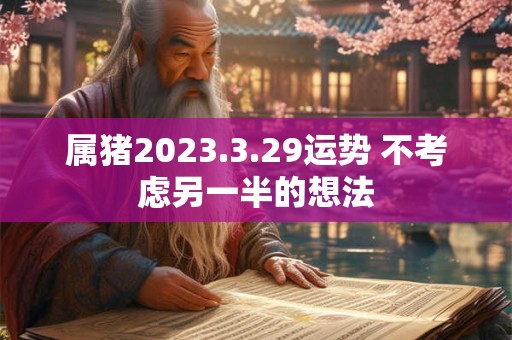 属猪2023.3.29运势 不考虑另一半的想法
