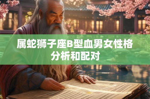 属蛇狮子座B型血男女性格分析和配对