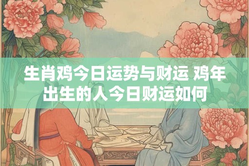 生肖鸡今日运势与财运 鸡年出生的人今日财运如何