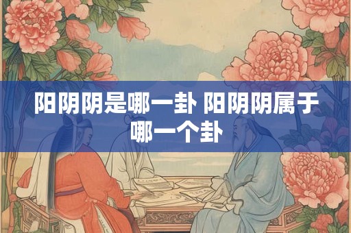 阳阴阴是哪一卦 阳阴阴属于哪一个卦