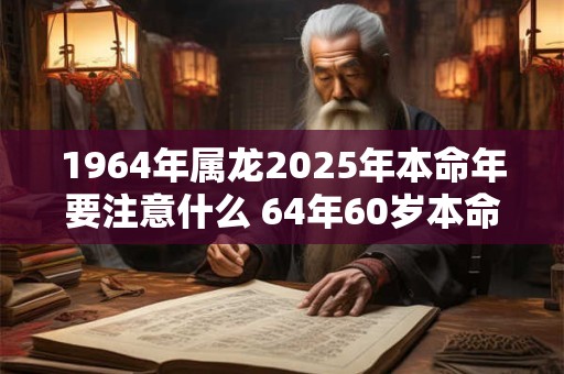 1964年属龙2025年本命年要注意什么 64年60岁本命年佩戴什么旺运