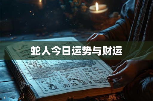 蛇人今日运势与财运