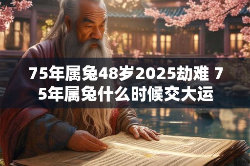 75年属兔48岁2025劫难 75年属兔什么时候交大运 75年属兔48岁2025劫难 75年属兔什么时候交大运