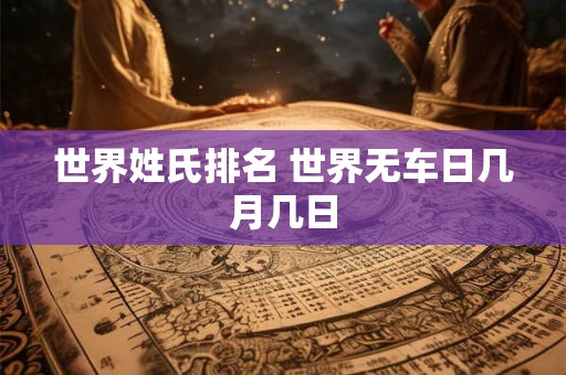世界姓氏排名 世界无车日几月几日